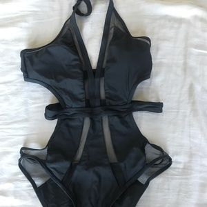 Black one piecebathing suit